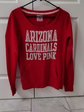 PINK Victoria's Secret Red Pullover Sweatshirt with White Lettering